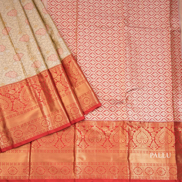 Gold Colour Semi Silk Saree With Contrast Border