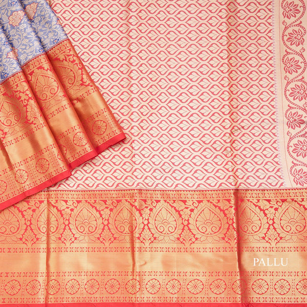 Blue Semi Silk Saree With Contrast Border 02