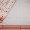 Cream Semi Raw Silk With Kalamkari Design Thread Embroidered Saree