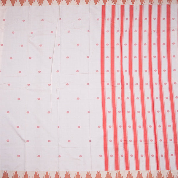 Dharwad Cotton Cream Thread Embroidered Saree