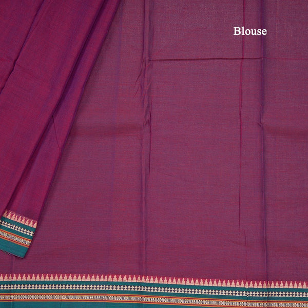 Dharwad Cotton Amaranth Purple Plain Saree