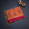 Orange Negamam Cotton Thread Embossed Saree 02