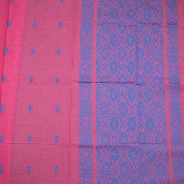Pink Negamam Cotton Thread Embossed Saree