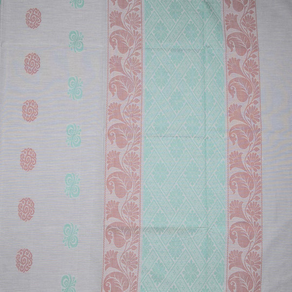 Grey Negamam Cotton Thread Embossed Saree