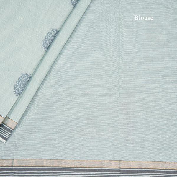 Pepper Mint Green Negamam Cotton Thread Embossed Saree