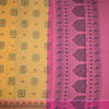 Yellow Poly Cotton Printed Saree