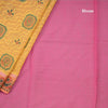 Yellow Poly Cotton Printed Saree