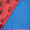 Red Poly Cotton Printed Saree 02