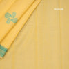 Silk Cotton Lemon Yellow Zari Worked Saree