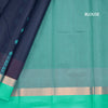 Silk Cotton Navy Blue Zari Worked Saree 02
