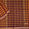 9 Yards Multi Colour Chettinad Cotton Checked Saree And Simple Thread Border Without Blouse 07