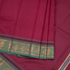 Dark Pink Chettinad Cotton Traditional Zari Border Without Blouse