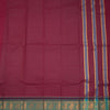 Dark Pink Chettinad Cotton Traditional Zari Border Without Blouse