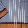 Grey Chettinad Cotton Thread Border Without Blouse