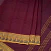 Maroon Chettinad Cotton Thread Border Without Blouse 02