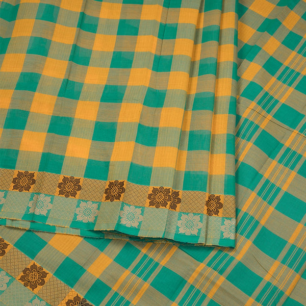 Multi Color Chettinad Cotton Thread Border Without Blouse 04