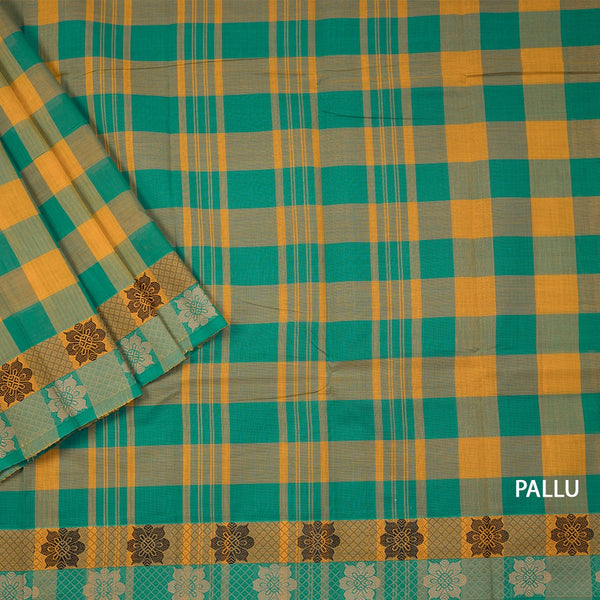 Multi Color Chettinad Cotton Thread Border Without Blouse 04