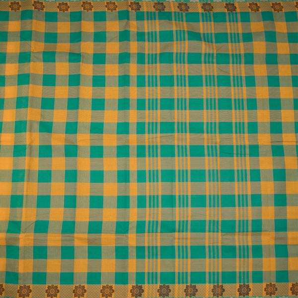 Multi Color Chettinad Cotton Thread Border Without Blouse 04