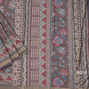 Semi Raw Silk Brown Floral Printed Saree 02