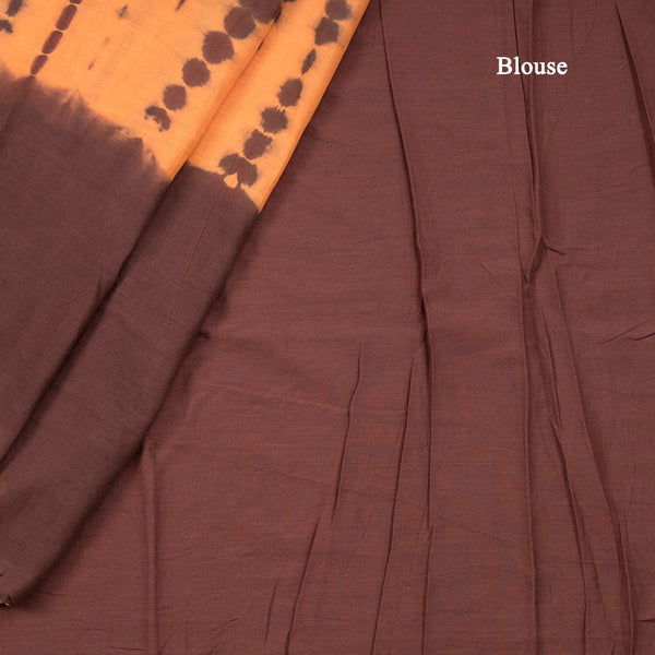 Mul Mul Cotton Brown Shibori Printed Saree 02