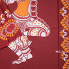 Mul Mul Cotton Maroon Kalamkari Printed Saree
