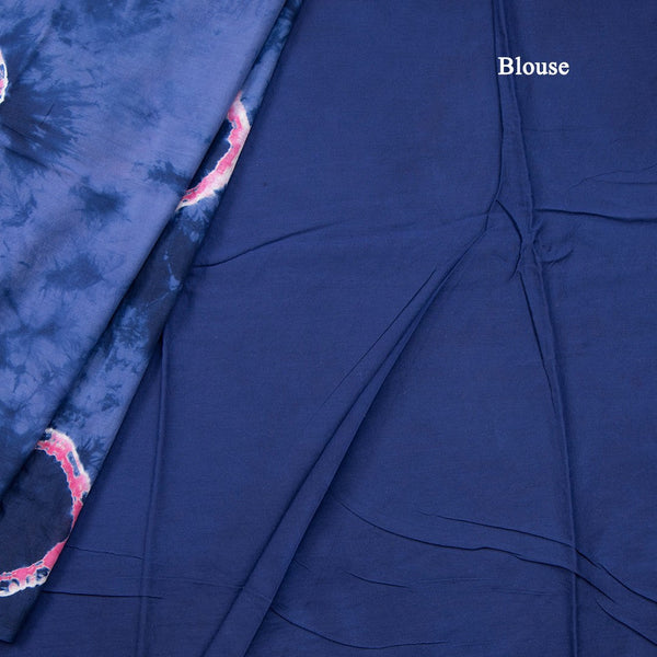 Mul Mul Cotton Blue Shibori Printed Saree 02