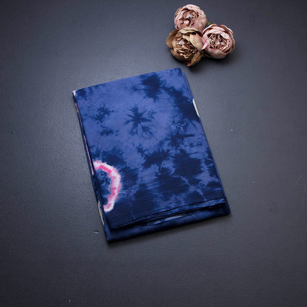 Mul Mul Cotton Blue Shibori Printed Saree 02