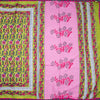 Mul Mul Cotton Parrot Green Floral Printed Saree
