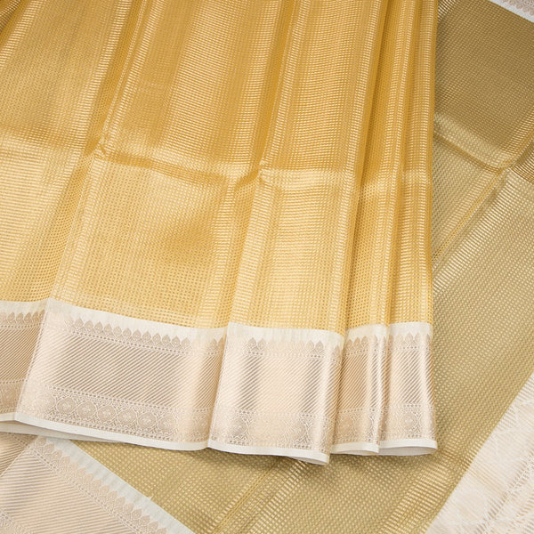 Kota Tissue Gold Saree With Zari Border 02