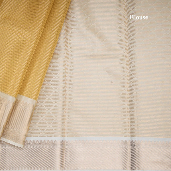 Kota Tissue Gold Saree With Zari Border 02