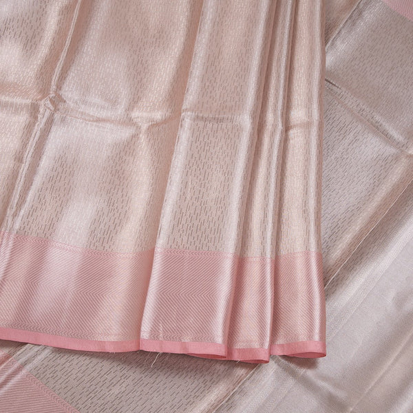 Kota Tissue Pink Saree With Zari Border