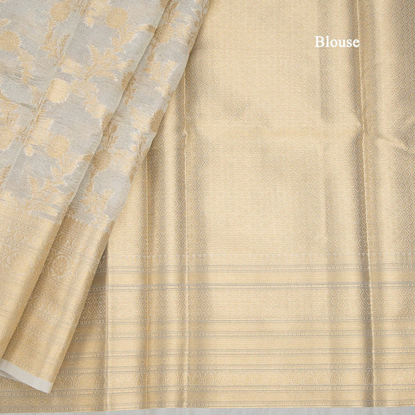 Kota Tissue Cream Saree With Zari Border