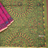 Semi Linen Dark Pink Printed Saree 03