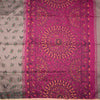 Semi Linen Bone Grey Printed Saree