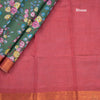 Semi Tussar Olive Green Printed Saree