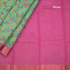 Semi Tussar Parrot Green Printed Saree