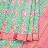 Semi Tussar Parrot Green Printed Saree 02