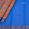 Semi Tussar Rust Orange Printed Saree