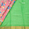 Semi Tussar Dark Peach Printed Saree