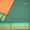 Kalyani Cotton Orange Saree With Zari Buttas And Contrast Border