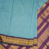 Kalyani Cotton Pastel Blue Saree With Zari Buttas And Contrast Border