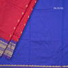 Kalyani Cotton Dark Red Saree With Zari Buttas And Contrast Border