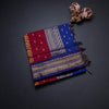 Kalyani Cotton Dark Red Saree With Zari Buttas And Contrast Border