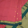 Kalyani Cotton Reddish Pink Saree With Zari Buttas And Contrast Border