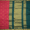 Kalyani Cotton Reddish Pink Saree With Zari Buttas And Contrast Border