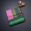 Kalyani Cotton Pink Saree With Zari Buttas And Contrast Border
