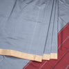 Poly Cotton Grey Plain Saree 03