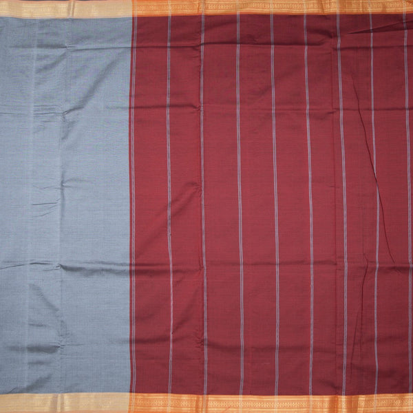 Poly Cotton Grey Plain Saree 03