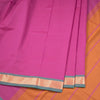 Poly Cotton Pink Plain Saree 02