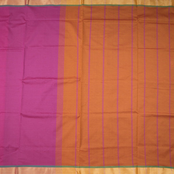Poly Cotton Pink Plain Saree 02